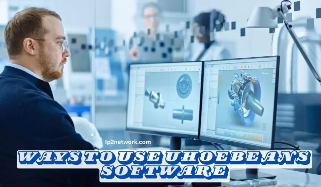 A professional engineer working at a computer with dual monitors displaying advanced automation and analytics software, representing ways to use Uhoebeans software for workflow optimization — ip2network.com